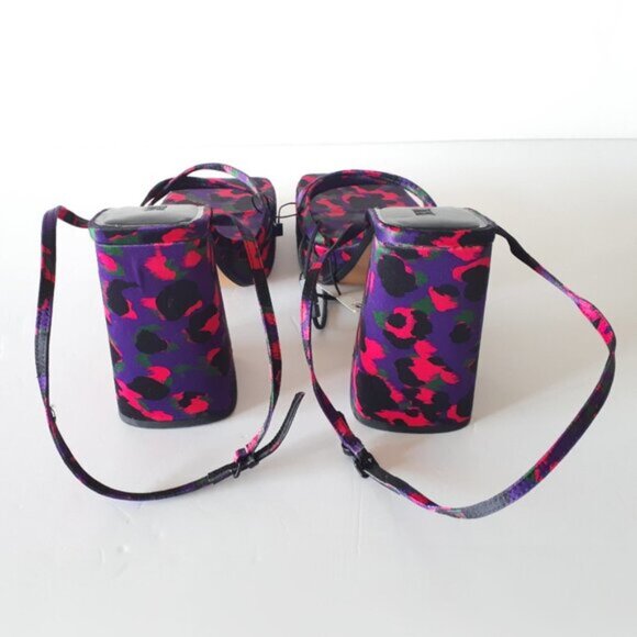 NWT Zara multicolour abstract print chunky platform heeled sandal, EU 38 - Picture 14 of 15